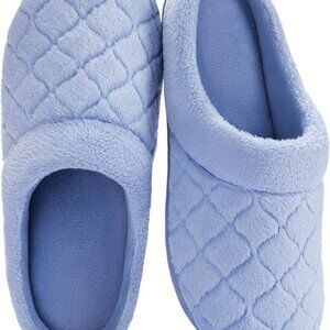 Women's Cotton Terry Clog Slippers Memory Foam Non-Slip Rubber Indoor Outdoor